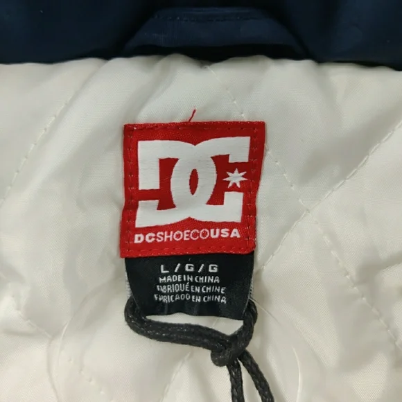 DC SHOE CO USA water Resistant Men Large Jacket Red White Blue - Picture 3 of 12